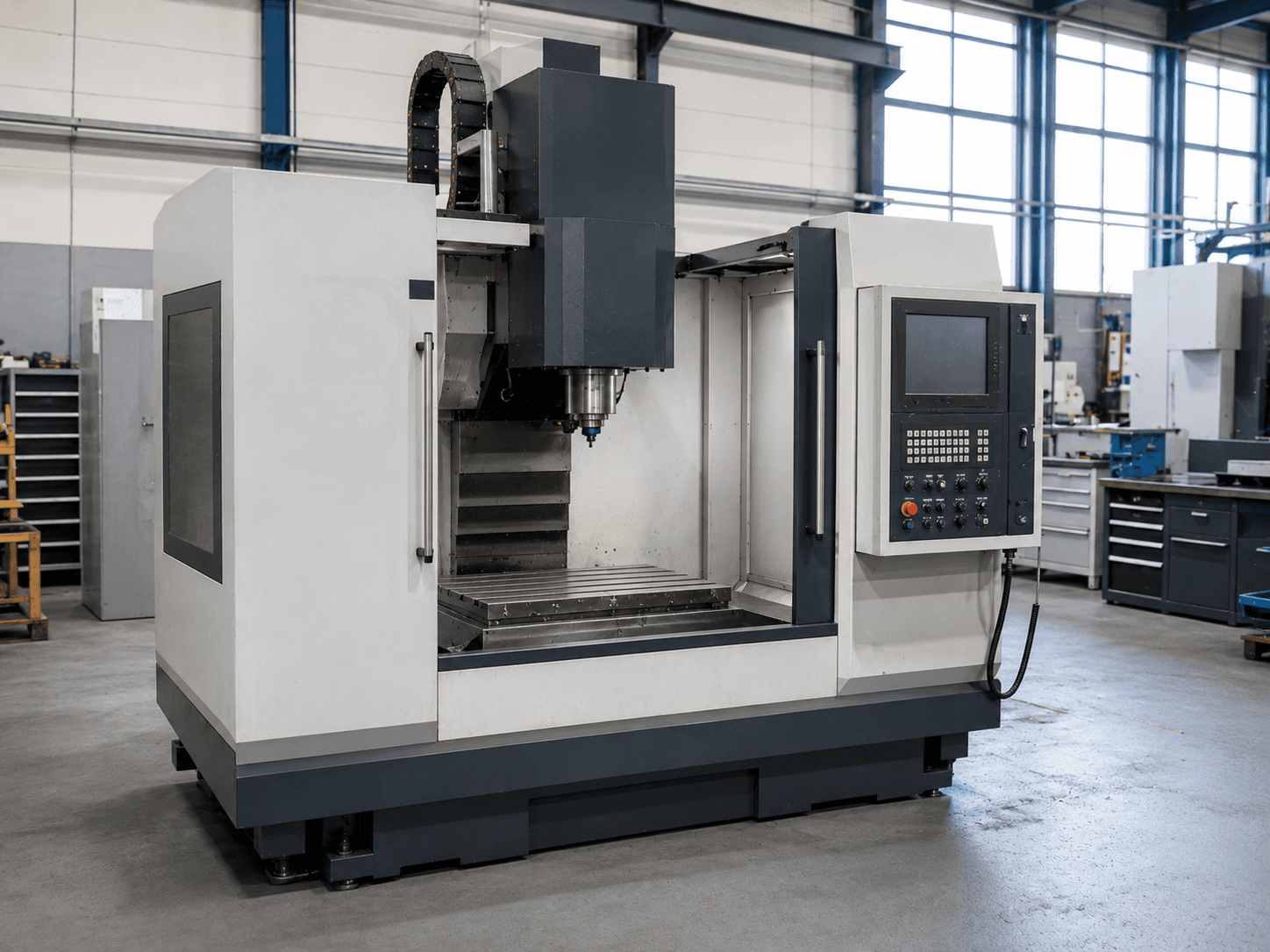 Gebrauchte CNC-Fräsmaschine in industrieller Umgebung