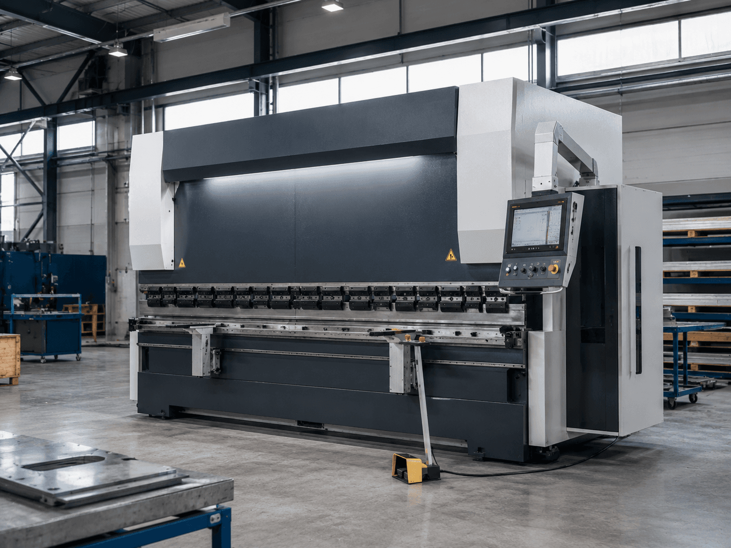 Abkantpresse in industrieller Blechbearbeitung