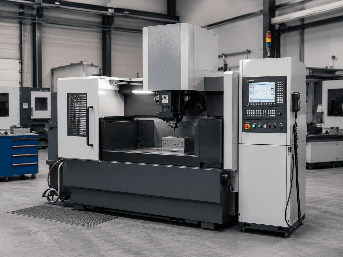 Erodiermaschine in technischer Produktionsumgebung