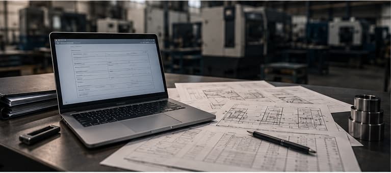 Technische Maschinendaten und Unterlagen für eine Verkaufsanfrage
